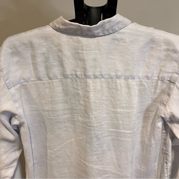 J Jill Everyday Blue Beachy Linen Button-Up Coastal Grandma Shirt Size PS - Picture 7 of 12